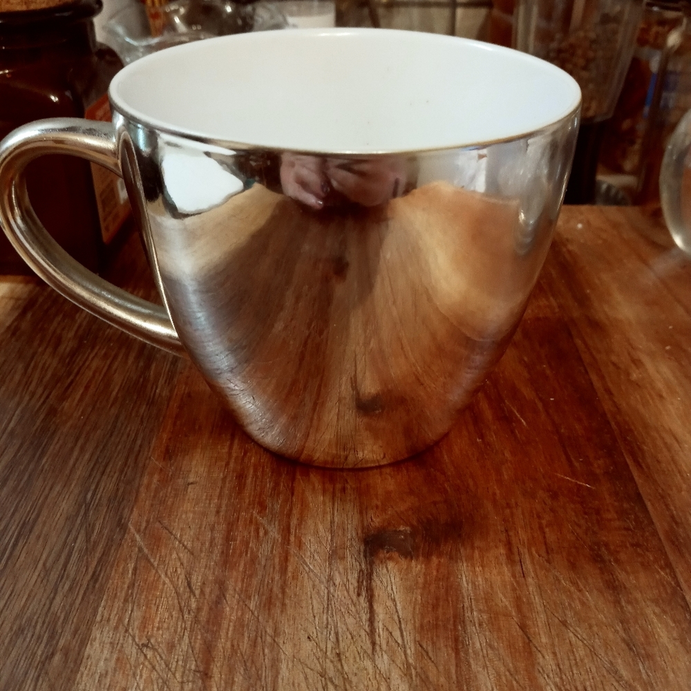 16oz. Silver Starbucks 2007 Holiday coffee mug